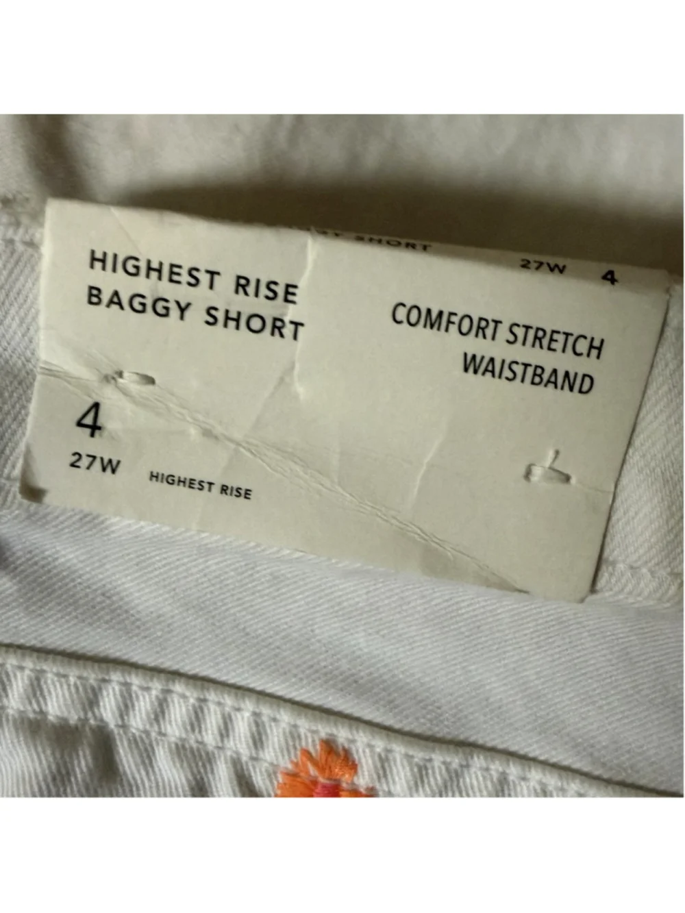 American Eagle NWT 4/27 White Floral Embroidered Highest Rise Baggy Short Cutoff